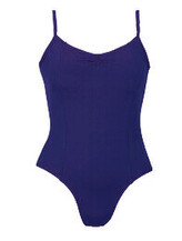 Spaghetti Strap Ballet Leotard with wide V-Neck plain Royal