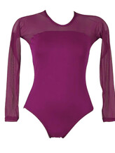 Wide Strap Ballet Leotard with Oval neckline Raspberry