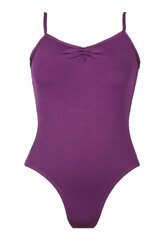 Spaghetti Strap Ballet Leotard with slight V-neck plain Port purple