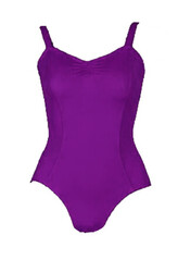 Ballet Leotard with wide straps and gathered neckline in Purple