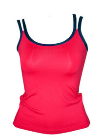 Jazz Singlet top with double straps in Red with Black straps 