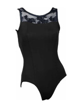 Sleeveless Ballet Leotard Plain Turquoise with round neck