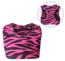 Dance Croptop with Racerback Muscleback in Cerise pink Zebra Print