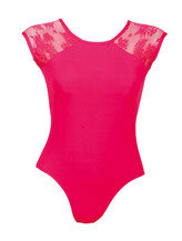 Cap Sleeve Ballet leotard with shoulder lace Red