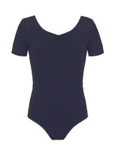 Short Sleeve Ballet Leotard with Scoop neck Navy