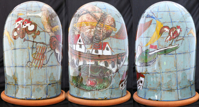 And here's a montage of the dome I painted and blew in about 2013