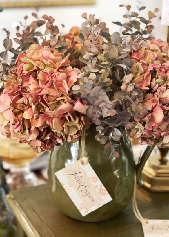 Faux flower styling by Julia Empson Interiors. Ohaupo, Hamilton, New Zealand,