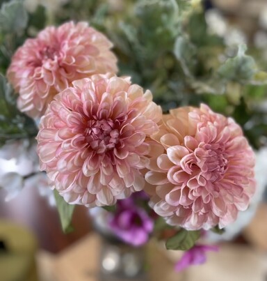 Faux flower styling by Julia Empson Interiors. Ohaupo, Hamilton, New Zealand,