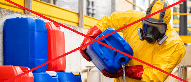 good news! - you shouldn't need a hazmat suit or harsh chemicals