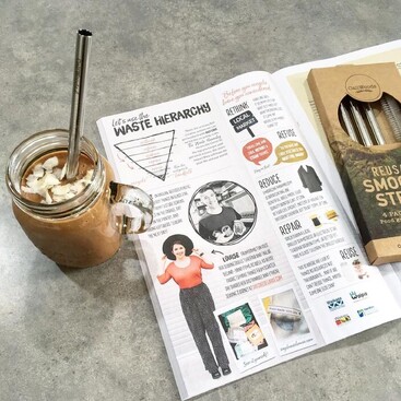 Publication print advert design in Nourish magazine – Let's use the waste hierarchy