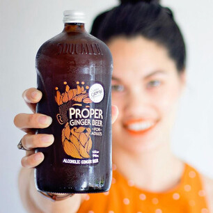 Beer squealer label design for Good George Brewing Proper Ginger Beer