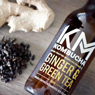 Studio photography of bottle for kombucha brand