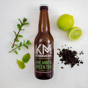 Bottle label design for KM Kombucha