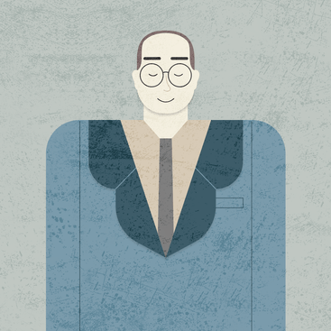 Flat illustration of C.S Lewis