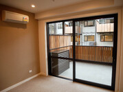 Indoor and outdoor heat pump unit with cover on