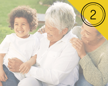 image showing grandson, mother and grandmother laughing in a park