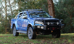 2019 Holden Colorado Featuring an ARB Summit Bar , KingOne Raptor Winch, OME Suspension Lift and Great White Spot Lights