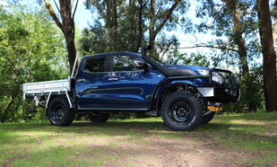2016 Nissan NP300 Featuring an ARB Commercial Bull Bar with Fog Lights and Drivetech4x4 LED 9'' Combo Spot Lights, ARB Summit Side Rails & Steps, ARB Under Vehicle Protection Plates with Drivetech4x4 Recovery Points, Old Man Emu Suspension Lift, Safari Snorkel, Mickey Thompson Deegan 38 Tyres & Dynamic Steel Wheels