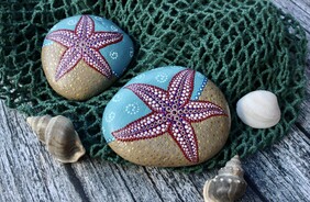 Hand-Painted Starfish on Stone