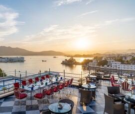 Udaipur Hotel rooftop view, India