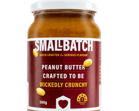 Small Batch Wickedly Crunchy Peanut Butter 700g — high-oleic roasted peanuts hand-made in small batches, lightly salted, ultra crunchy — a gourmet treat to complement floral and gift arrangements by Flowers by Joanne.