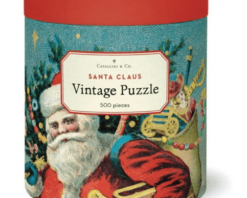 A festive 500-piece vintage puzzle featuring a classic Santa Claus illustration — the perfect Christmas gift or holiday pastime.