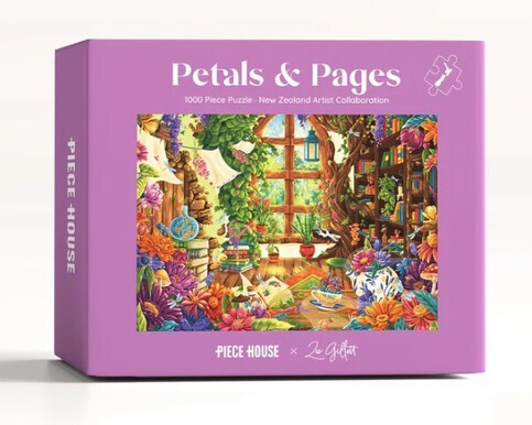 Floral jigsaw puzzle 1000 pieces – Petals & Pages book lover gift