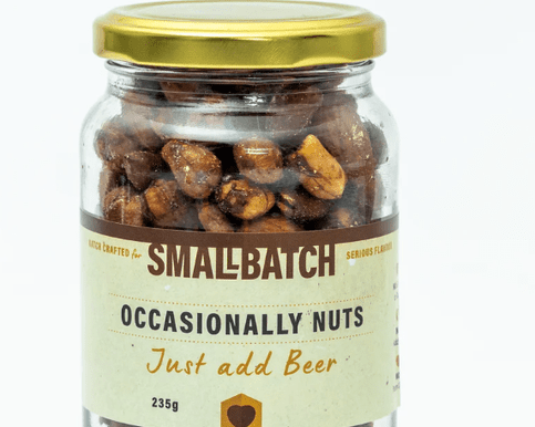 Just a little spicy. Almonds, Cashews and Peanuts with a delicious coating and roasted to perfection. Watching rugby or catching up for Friday beersies? Just Add Beer is the right mix for you.