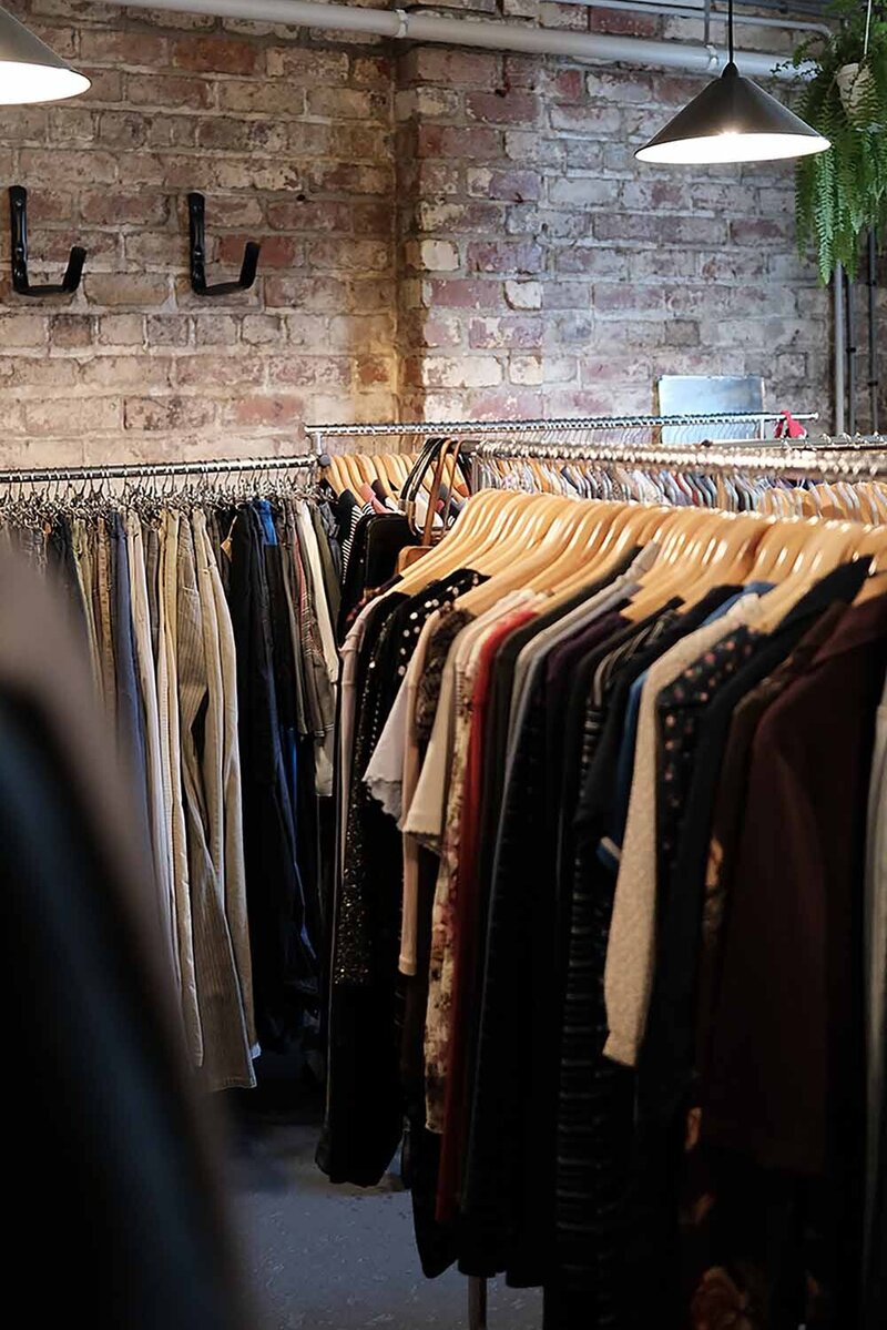 The cellar of clothes for Gray's online and in-store vintage shop