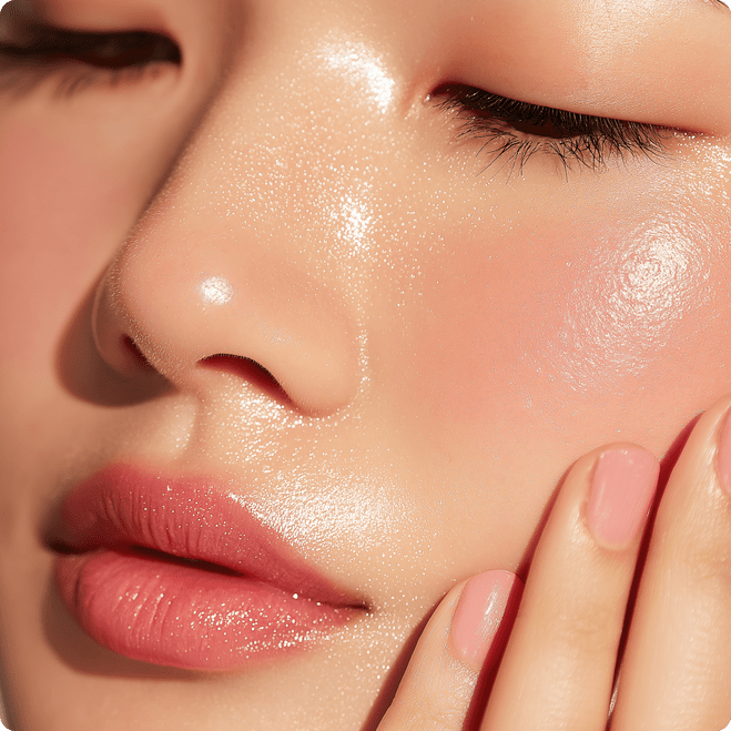 Anti-wrinkle Photo of beautiful woman with glowy skin