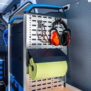 Aluminium perforated plate - The plate is standard & provides a space where accessories and tools can be fixed.