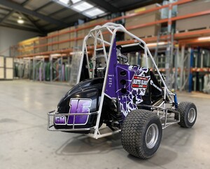 Back view of Vehicle Graphics on a sprint car