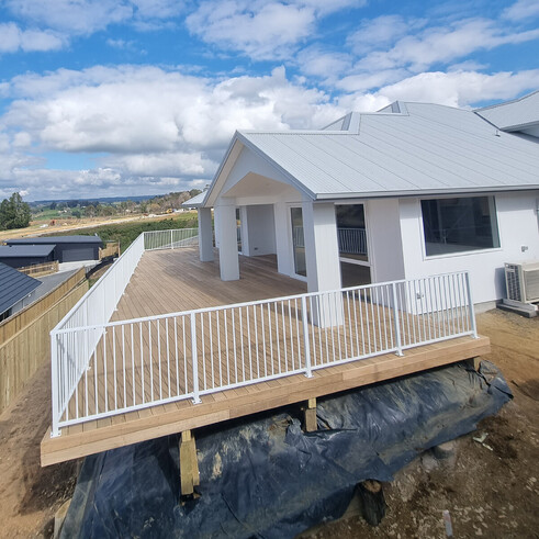deck build with fence
