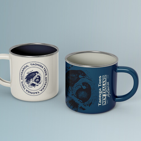 Ceramic mug designs for Taonga Tees