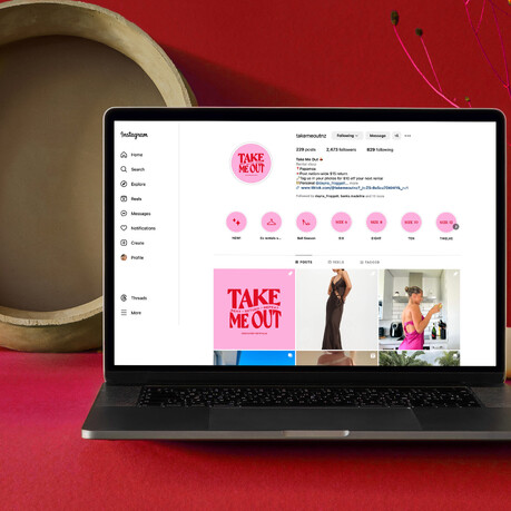 Mock-up of 'Take Me Out's' Instagram feed