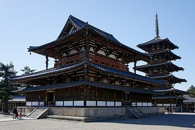 Japanese old buildings made of Hinoki