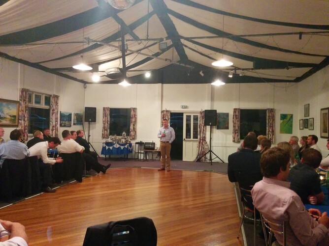 Mark Woodhouse giving his entertaining talk