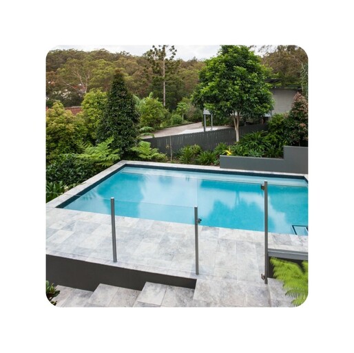 framed glass pool fence
