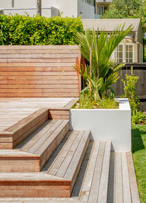 decked steps and planter box