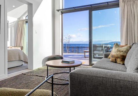 View of lake taupo from unit room - Lakefront Unit Accommodation Taupo New Zealand
