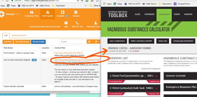 Link to Outside Resources - using hyperlink function to link to a HazChem register