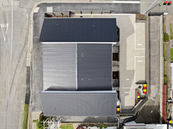 Construction of the South Station townhouses by property developer, MJW Homes. Dunedin. Otago. New Zealand.