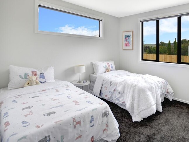 Children's bedroom image of Ajax Street townhouse development. MJW Homes. Dunedin, Otago. NZ.