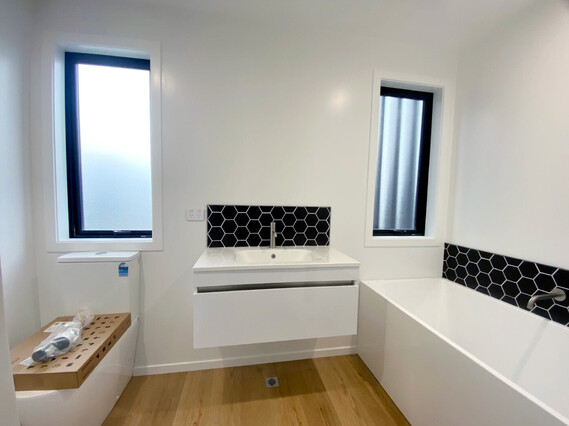 Construction of the South Station townhouses by property developer, MJW Homes. Dunedin. Otago. New Zealand.