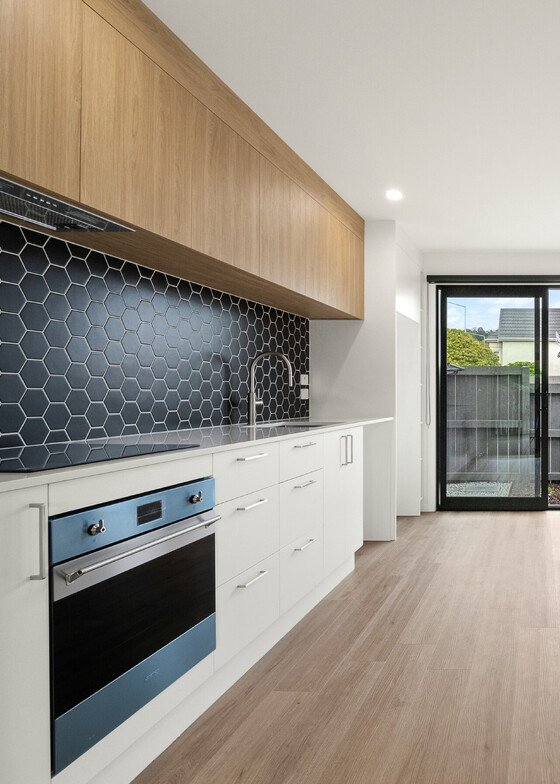 Image of 2D rendered floor plan of South Station townhouse development by MJW Homes. Dunedin, Otago. NZ