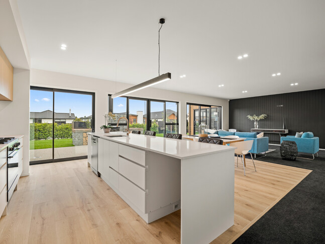 Living space image of Dundee Road townhouse development. MJW Homes. Dunedin, Otago. NZ.