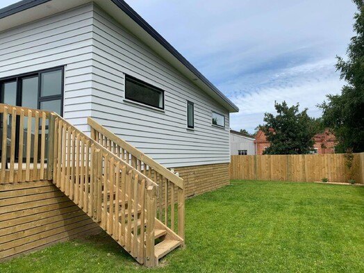 Exterior image of Ajax Street townhouse development. MJW Homes. Dunedin, Otago. NZ.