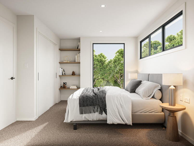 Bedroom image of Highgate Ridge  townhouse in Maori Hill by MJW Homes. Dunedin, Otago NZ