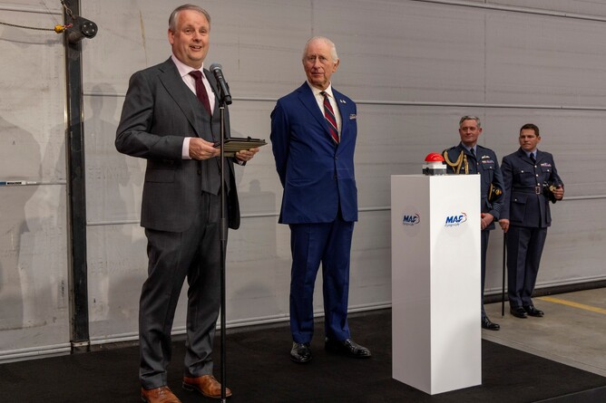 Donovan Palmer and His Majesty King Charles III. Photo Credit: Andy Aitchison.