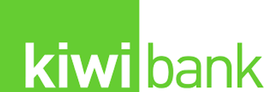 Kiwibank logo in green rectangle